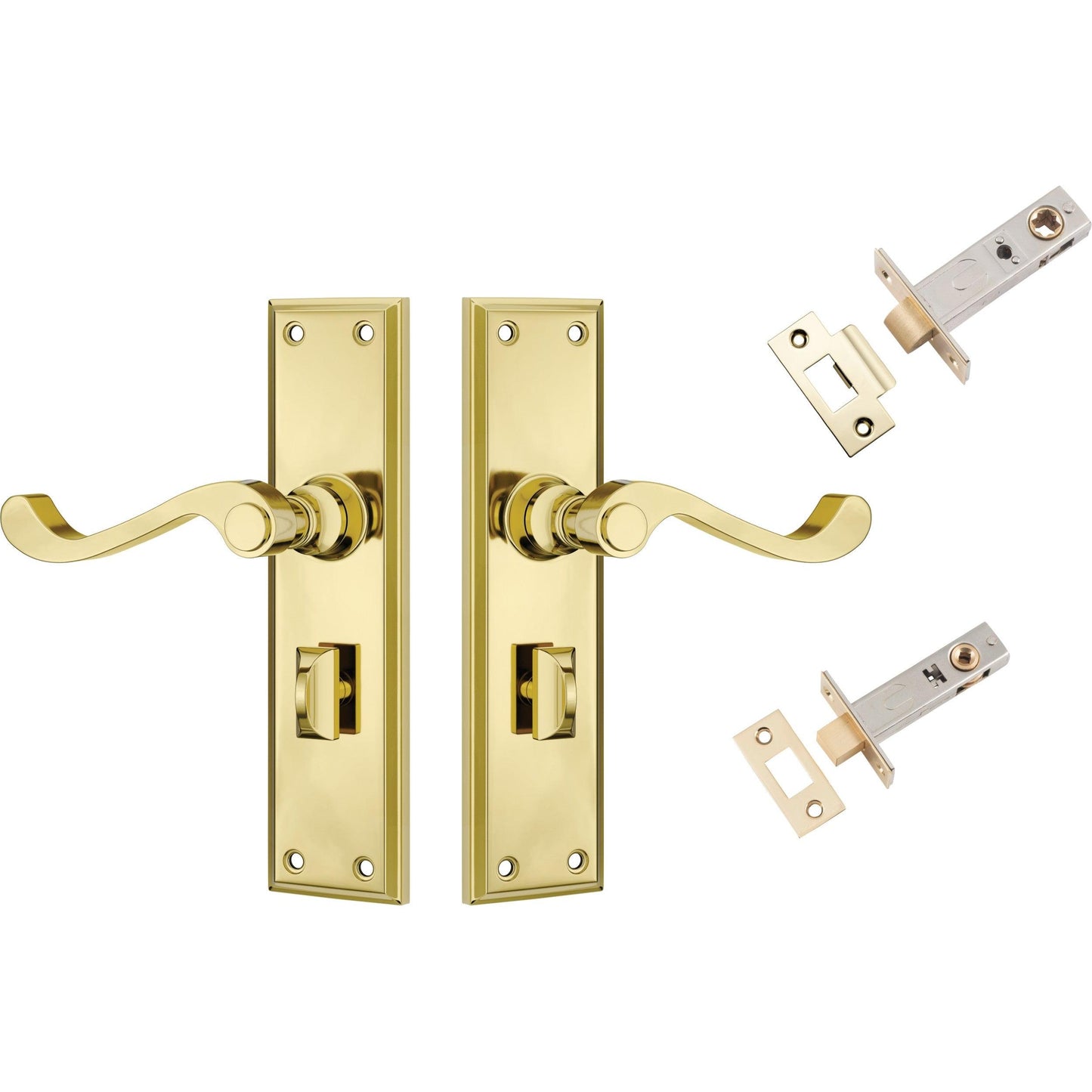 Tradco Door Handle Milton Polished Brass Privacy Set