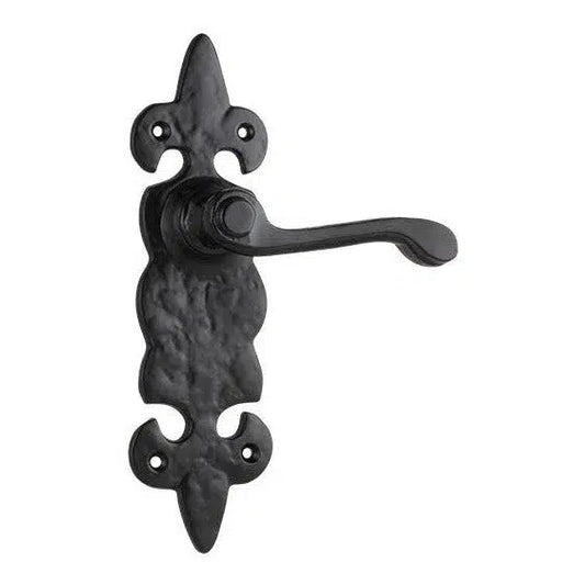 Tradco Door Handle Stratford Iron Latch Pair Matt Black