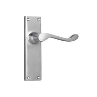 Tradco Door Handle Victorian Latch Pair Satin Chrome