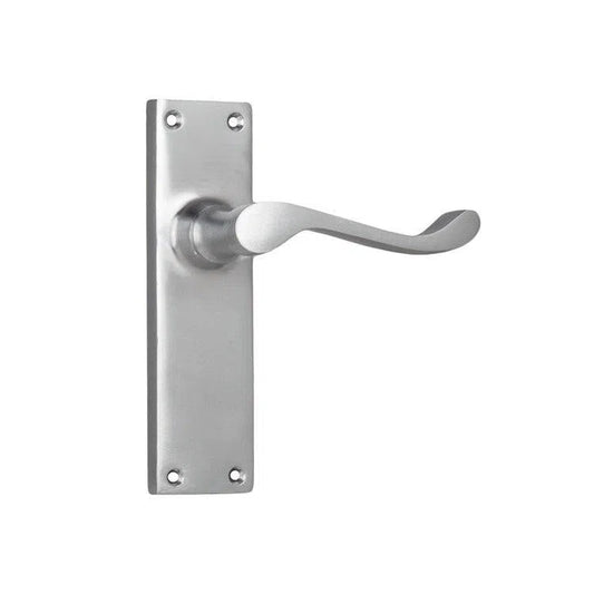 Tradco Door Handle Victorian Latch Pair Satin Chrome