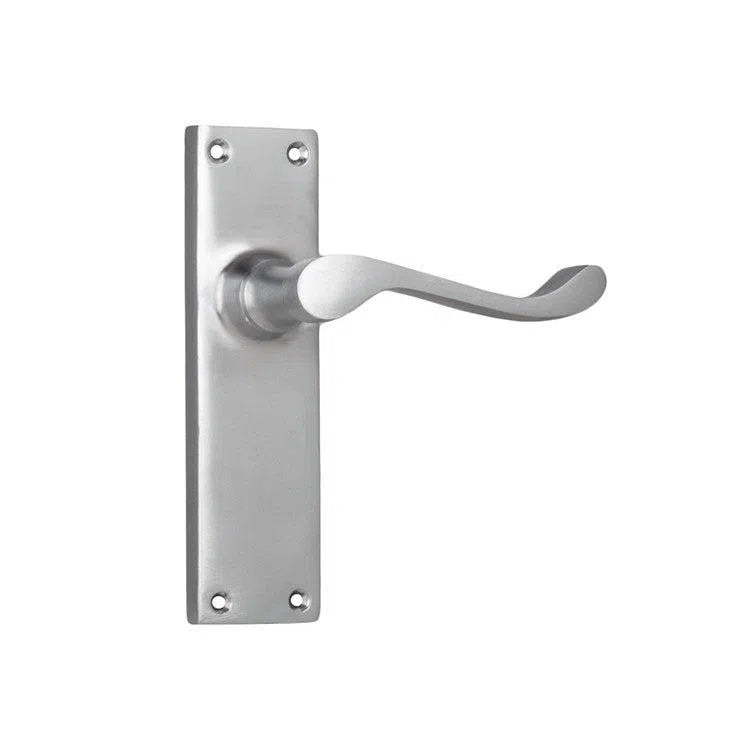 Tradco Door Handle Victorian Latch Pair Satin Chrome