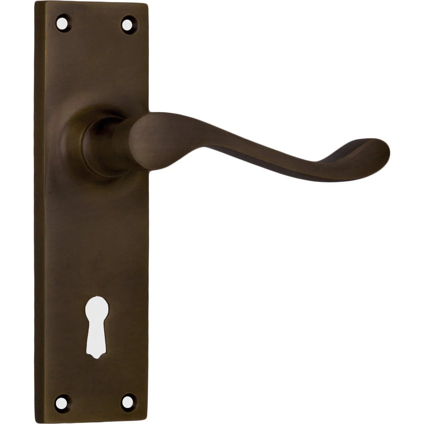 Tradco Door Handle Victorian Lock Pair Antique Brass