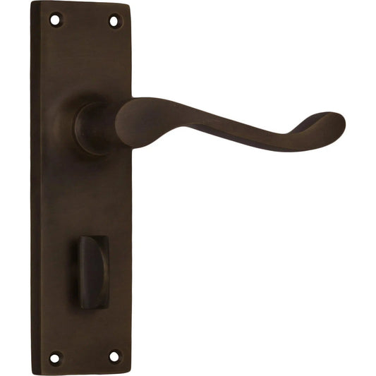 Tradco Door Handle Victorian Privacy Pair Antique Brass