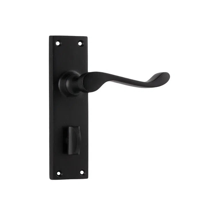 Tradco Door Handle Victorian Privacy Pair Matt Black