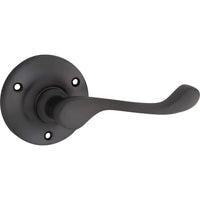 Tradco Door Handle Victorian Round Rose Pair Antique Copper