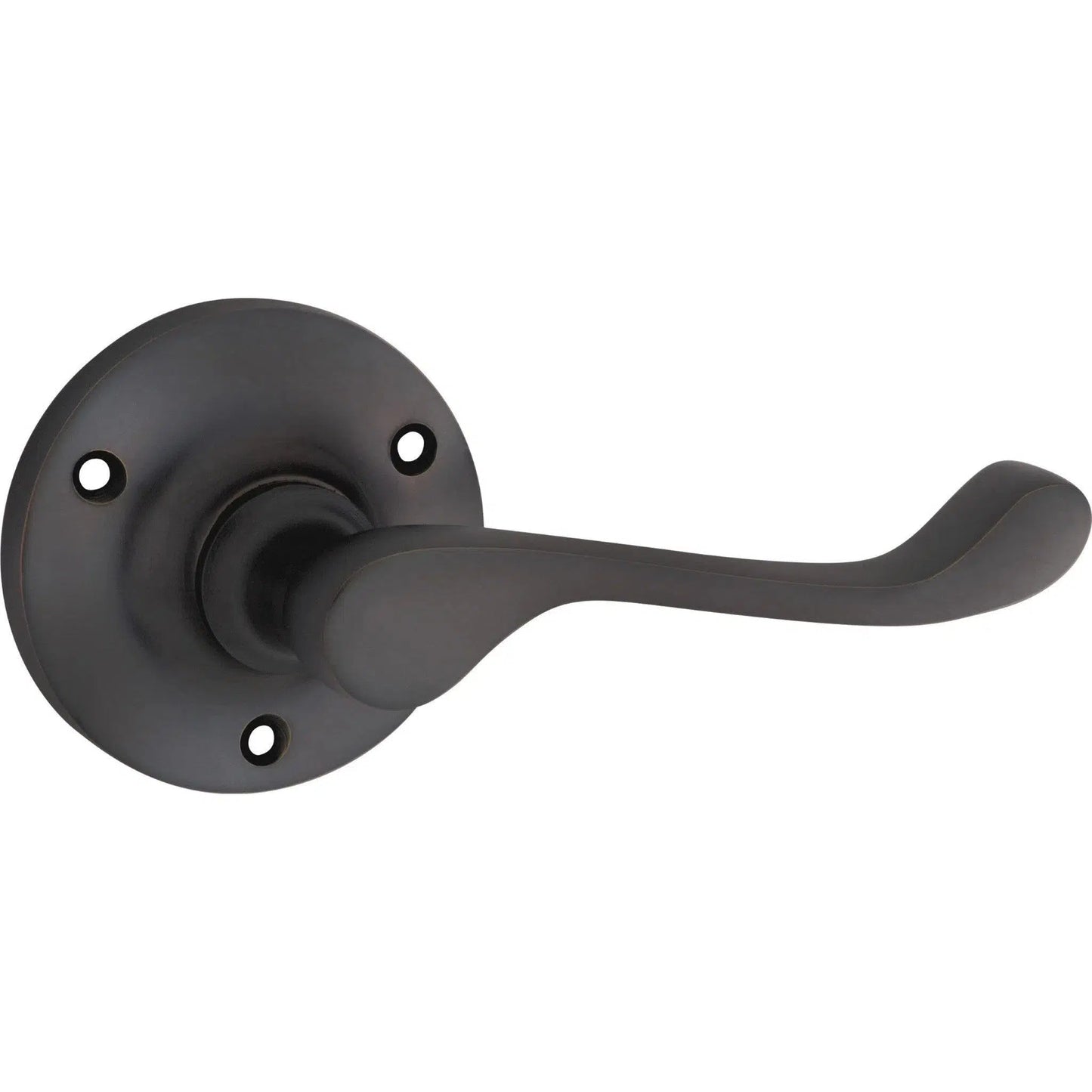 Tradco Door Handle Victorian Round Rose Pair Antique Copper