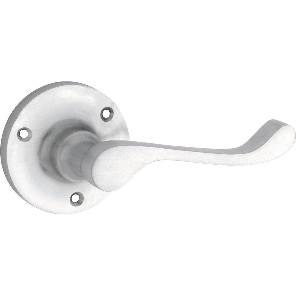 Tradco Door Handle Victorian Round Rose Pair Satin Chrome