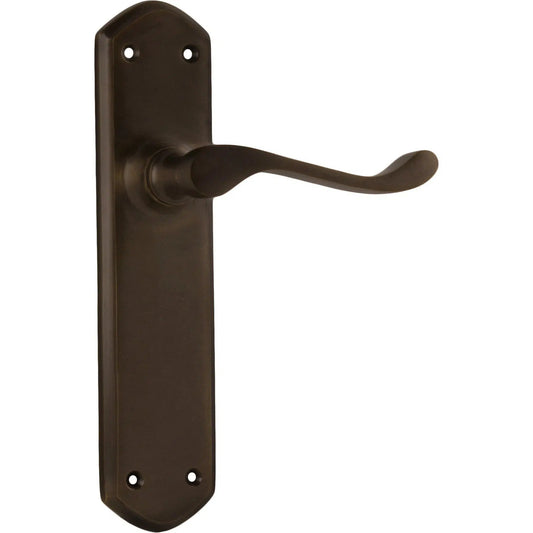 Tradco Door Handle Windsor Latch Pair Antique Brass