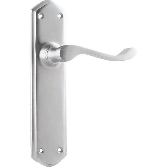 Tradco Door Handle Windsor Latch Pair Satin Chrome