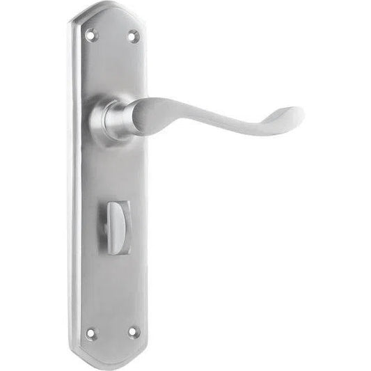 Tradco Door Handle Windsor Privacy Pair Satin Chrome