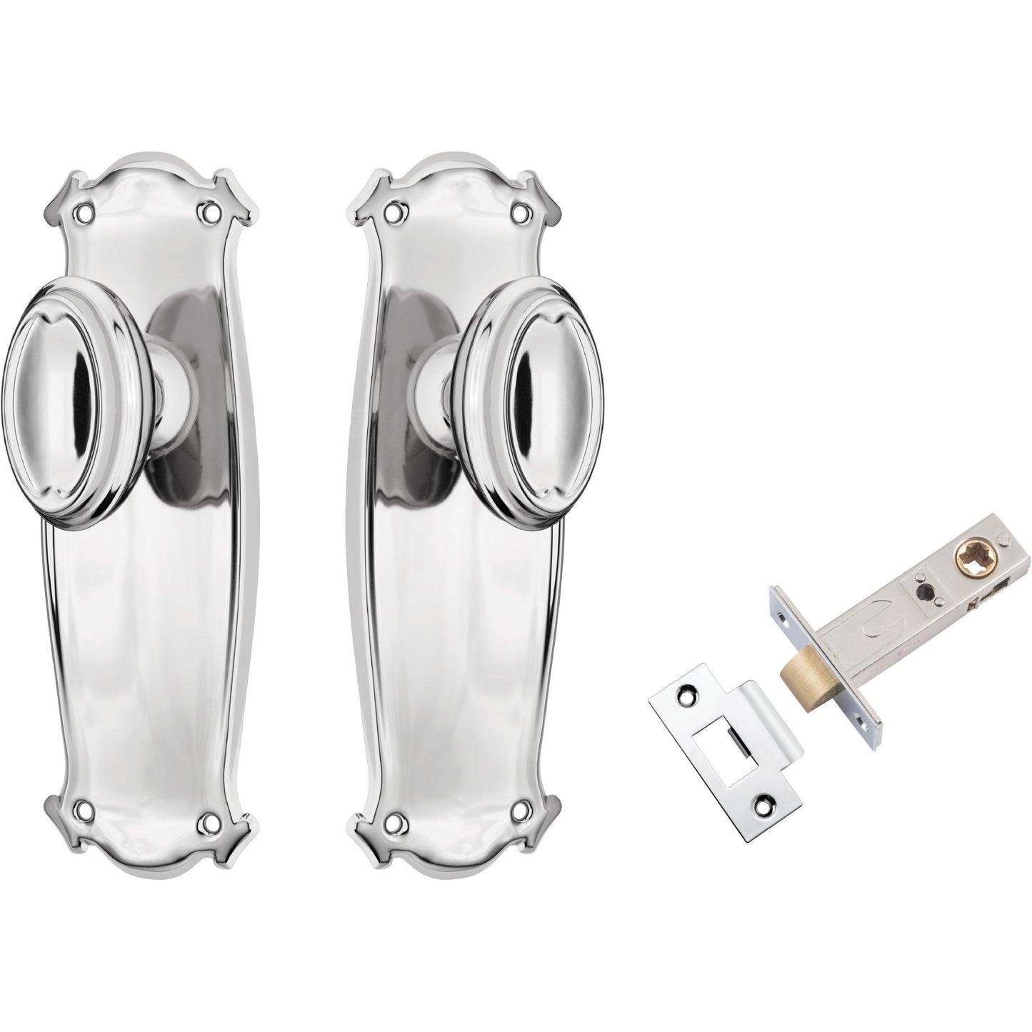 Tradco Door Knob Bungalow Chrome Plated Passage Set