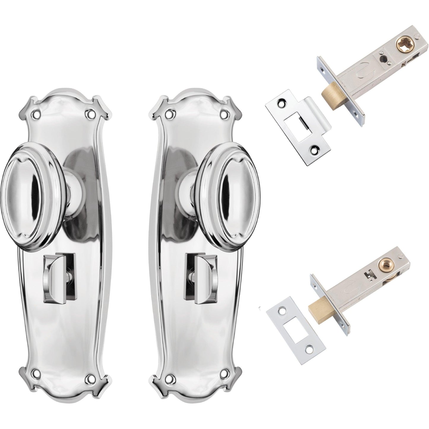 Tradco Door Knob Bungalow Chrome Plated Privacy Set