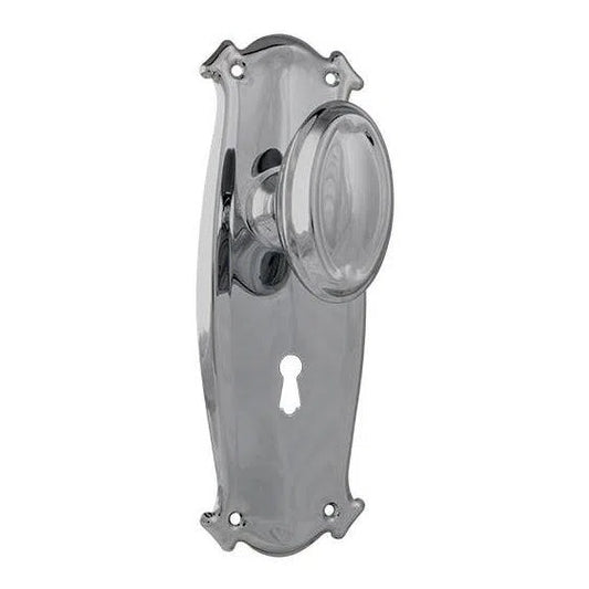 Tradco Door Knob Bungalow Lock Pair Chrome Plated