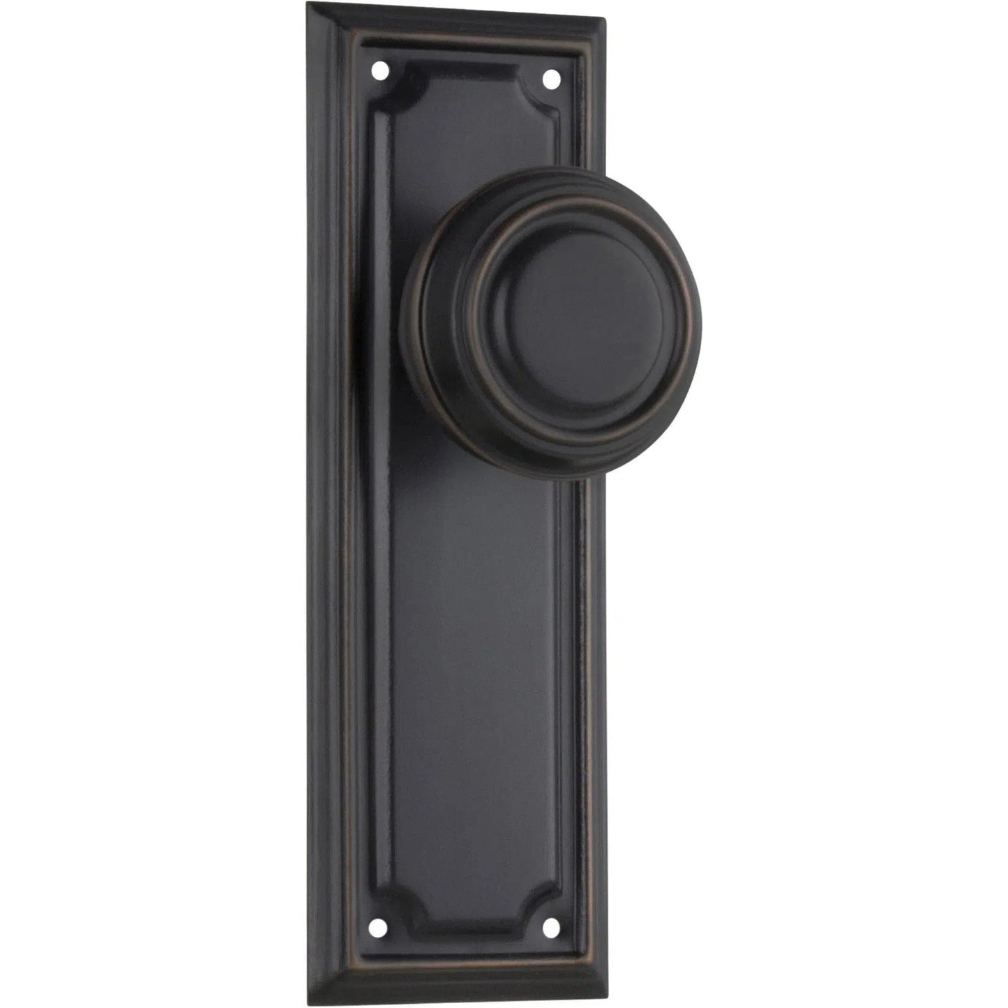 Tradco Door Knob Edwardian Latch Pair Antique Copper