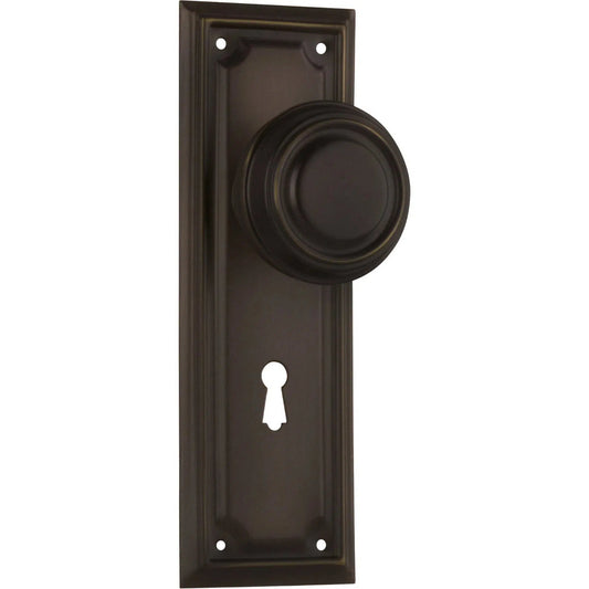 Tradco Door Knob Edwardian Lock Pair Antique Brass