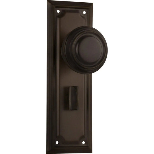 Tradco Door Knob Edwardian Privacy Pair Antique Brass