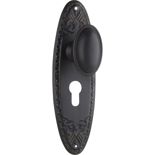 Tradco Door Knob Fitzroy Euro Pair Antique Copper