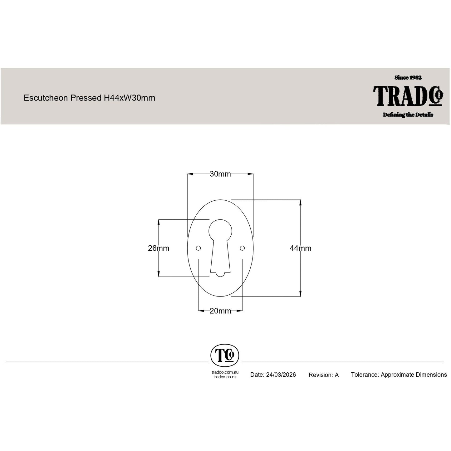 Tradco Door Knob Milled Edge Antique Copper 45mm & Rim Lock PB Set