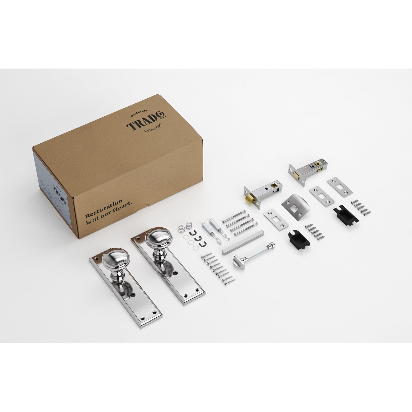 Tradco Door Knob Milton Chrome Plated Privacy Set