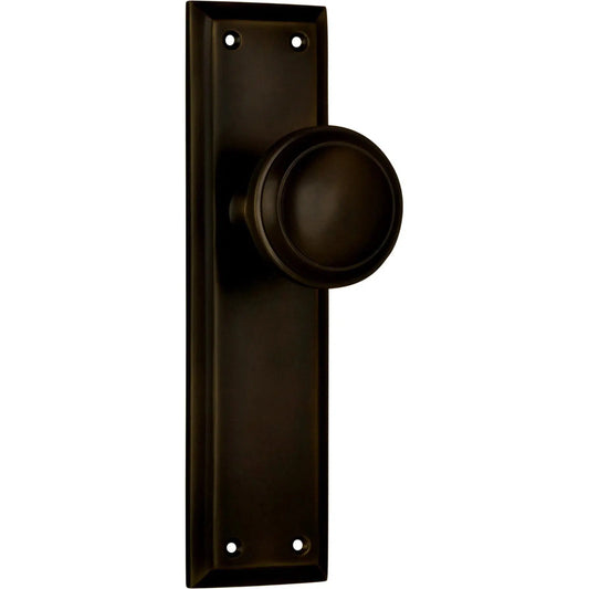 Tradco Door Knob Milton Latch Pair Antique Brass