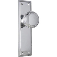 Tradco Door Knob Milton Latch Pair Chrome Plated