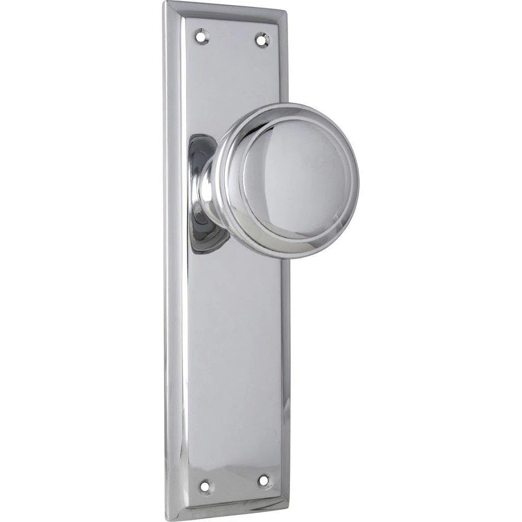 Tradco Door Knob Milton Latch Pair Chrome Plated