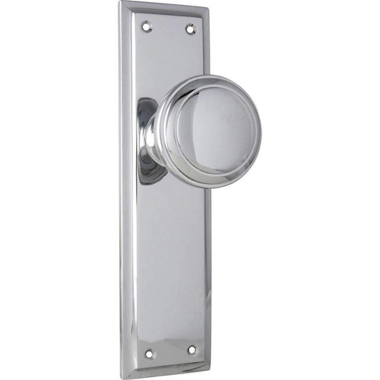 Tradco Door Knob Milton Latch Pair Chrome Plated