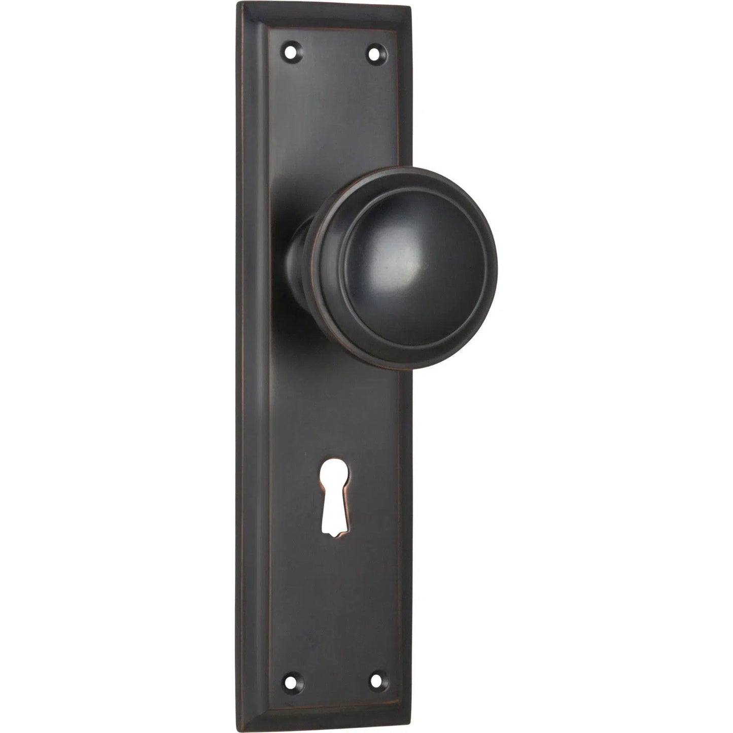 Tradco Door Knob Milton Lock Pair Antique Copper