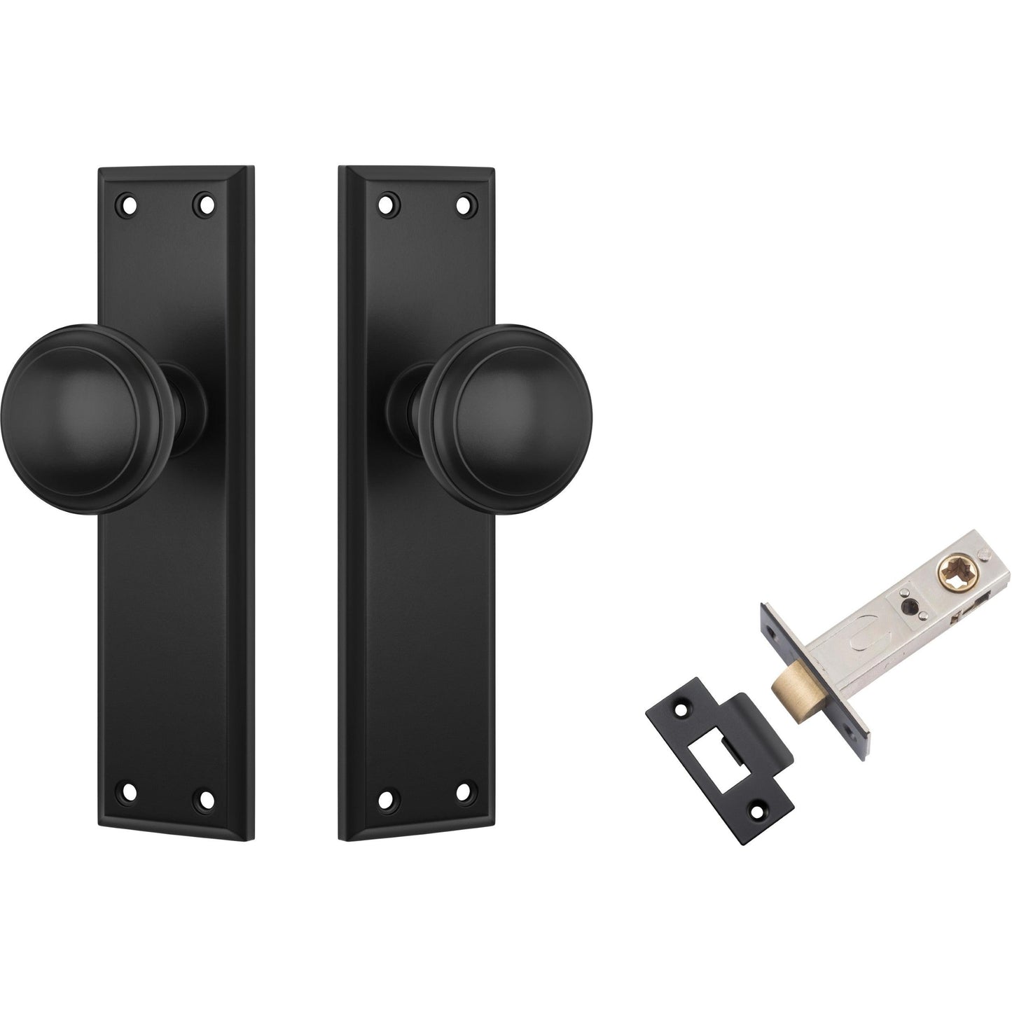 Tradco Door Knob Milton Matt Black Passage Set