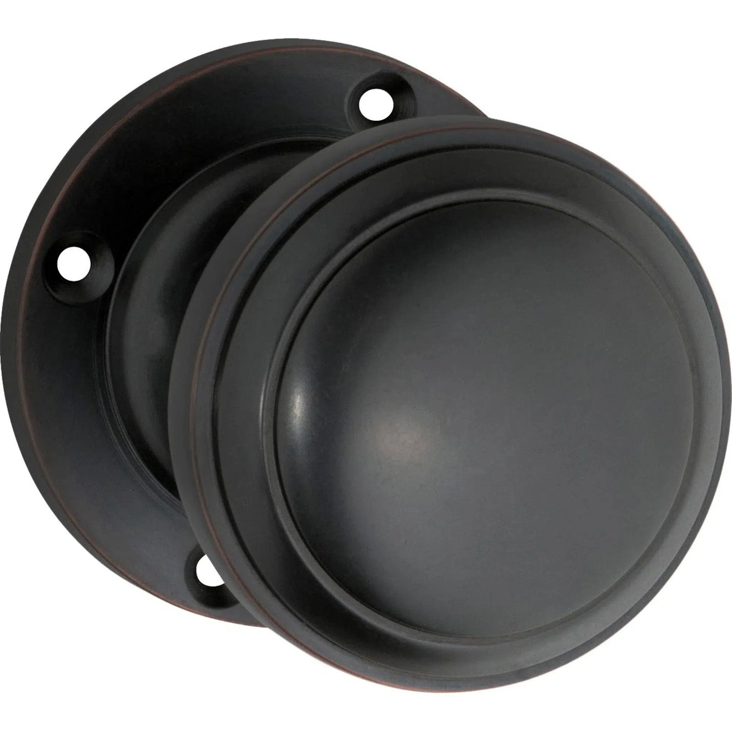 Tradco Door Knob Milton Round Rose Pair Antique Copper