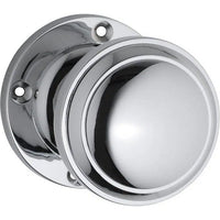 Tradco Door Knob Milton Round Rose Pair Chrome Plated
