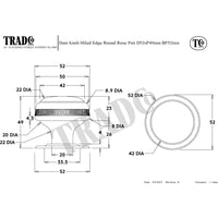 Tradco Door Knob Mortice Milled Edge Large Pair Antique Copper
