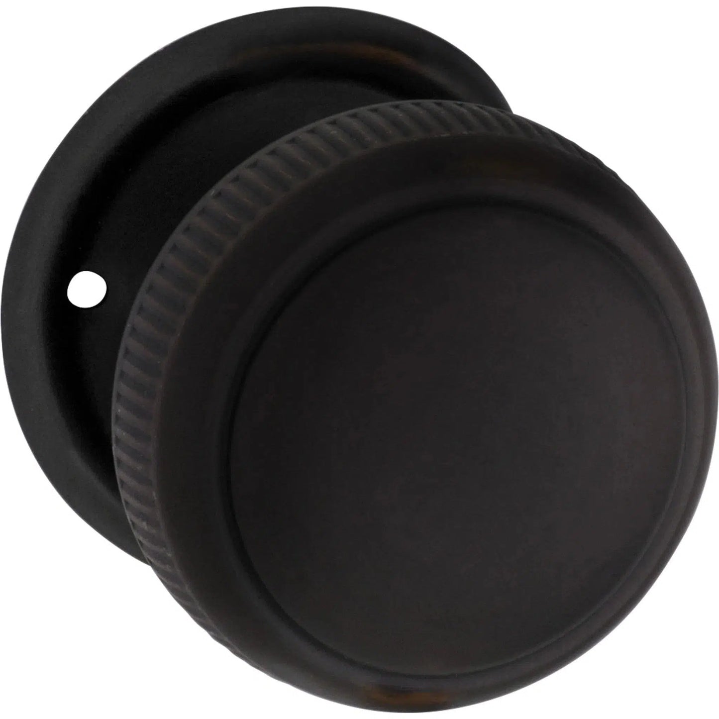 Tradco Door Knob Mortice Milled Edge Large Pair Antique Copper