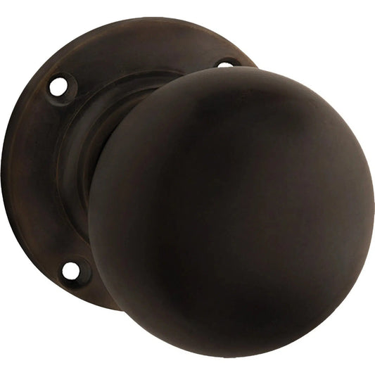 Tradco Door Knob Mortice Victorian Pair Antique Brass