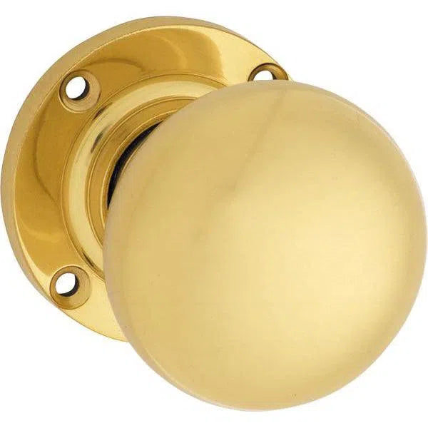 Tradco Door Knob Mortice Victorian Pair Polished Brass