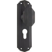 Tradco Door Knob Napier Art Deco Euro Pair Antique Copper