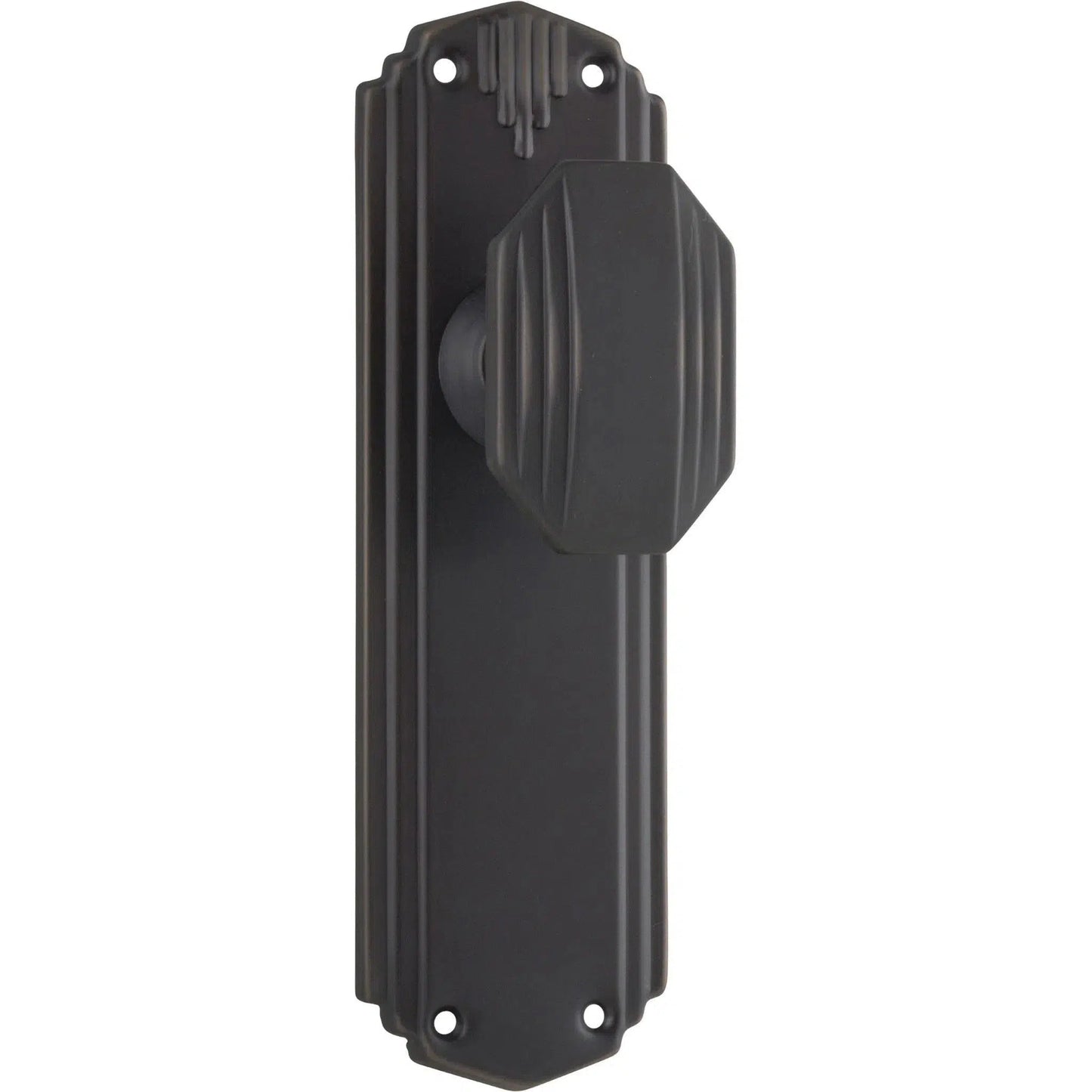 Tradco Door Knob Napier Art Deco Latch Pair Antique Copper