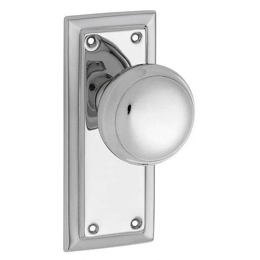 Tradco Door Knob Richmond Latch Pair Chrome Plated H125mm