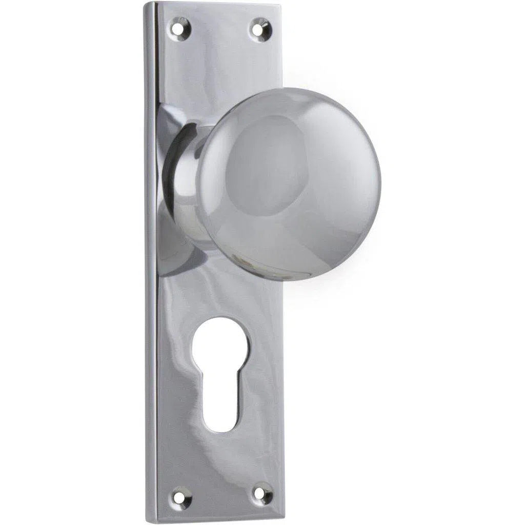 Tradco Door Knob Victorian Euro Pair Chrome Plated