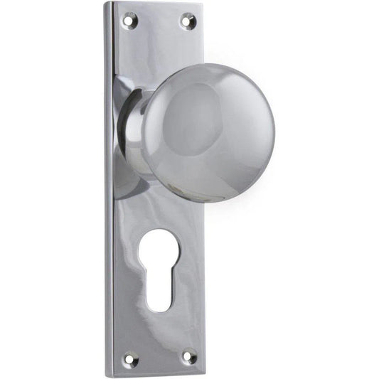 Tradco Door Knob Victorian Euro Pair Chrome Plated