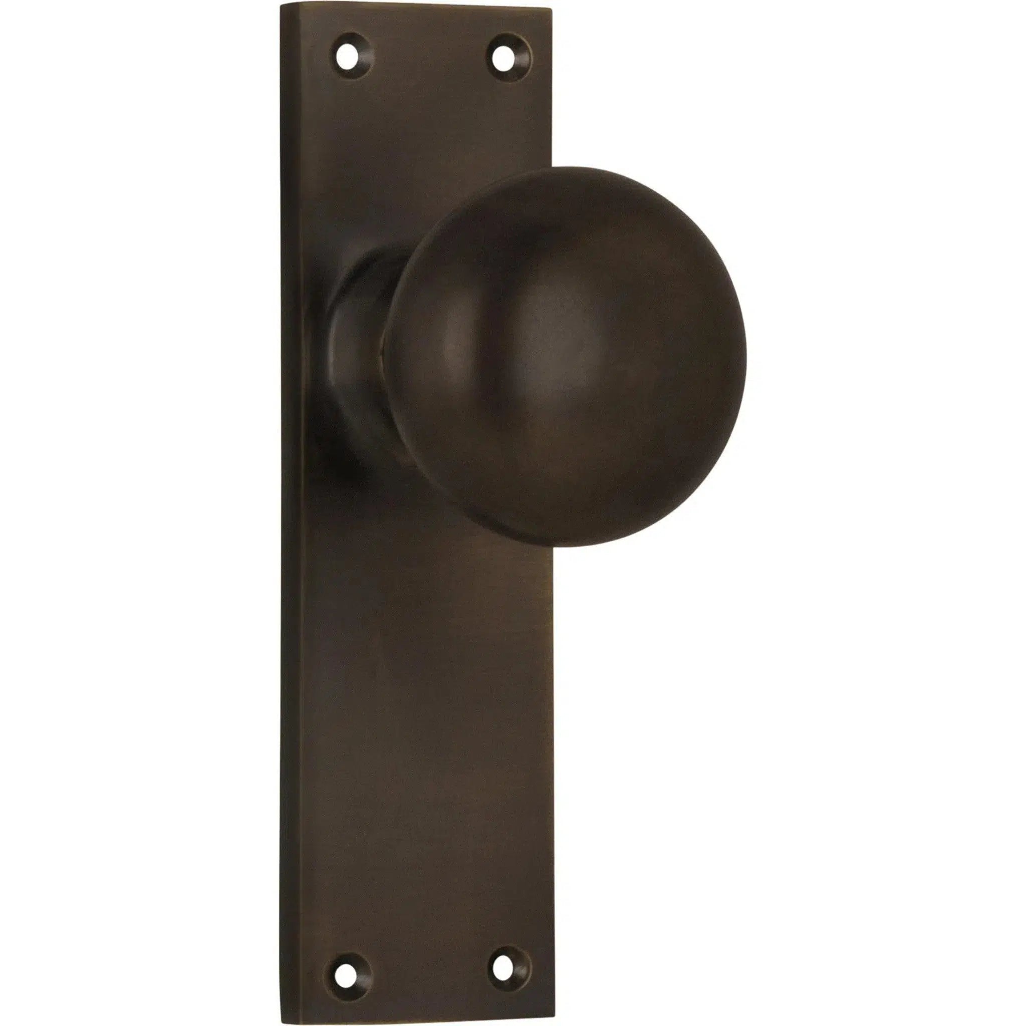 Tradco Door Knob Victorian Latch Pair Antique Brass