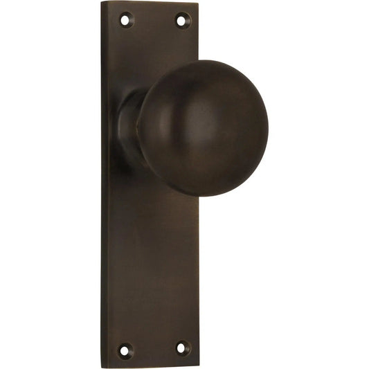 Tradco Door Knob Victorian Latch Pair Antique Brass