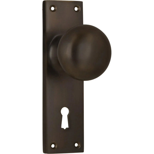 Tradco Door Knob Victorian Lock Pair Antique Brass