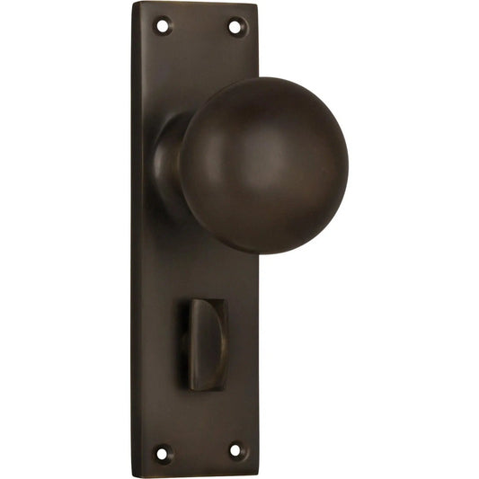 Tradco Door Knob Victorian Privacy Pair Antique Brass