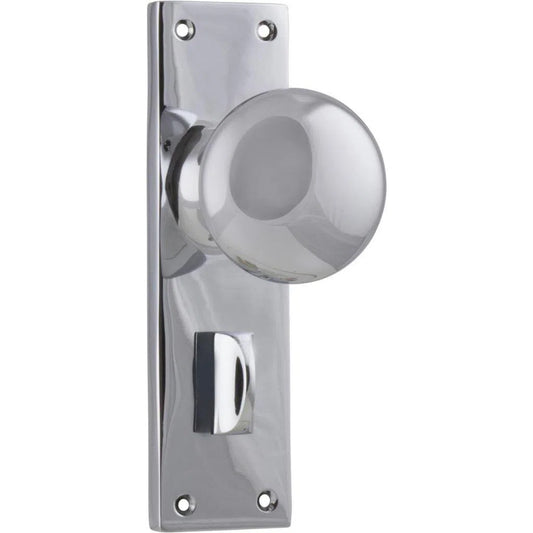 Tradco Door Knob Victorian Privacy Pair Chrome Plated