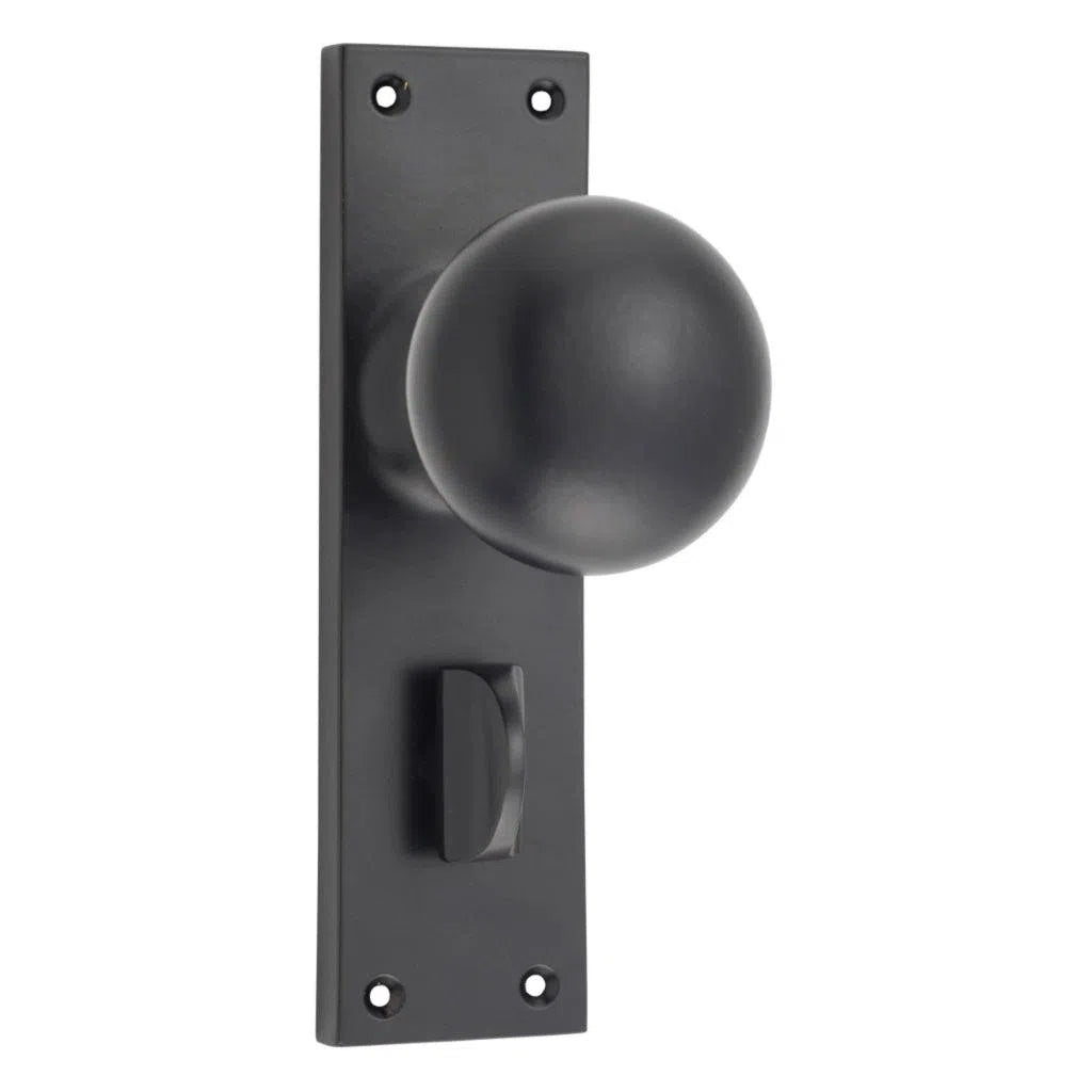 Tradco Door Knob Victorian Privacy Pair Matt Black