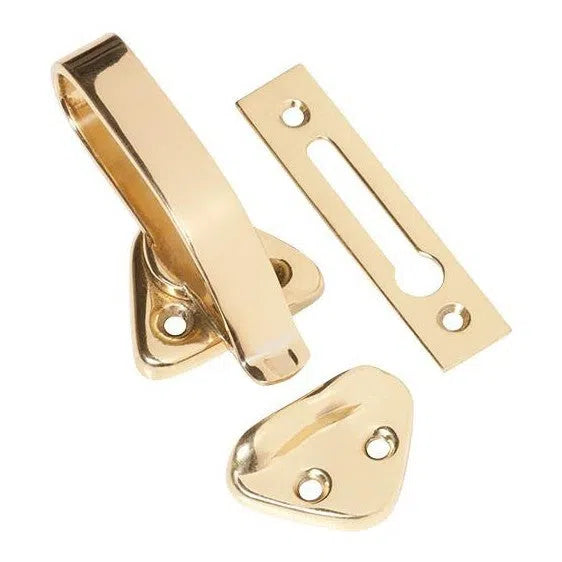 Tradco Hopper Window Fastener Polished Brass