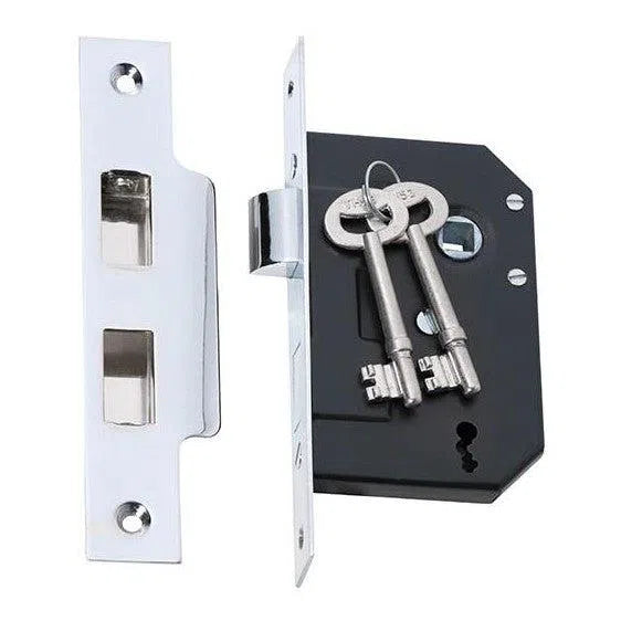 Tradco Mortice Lock 3 Lever Chrome Plated CTC57mm Backset 44mm