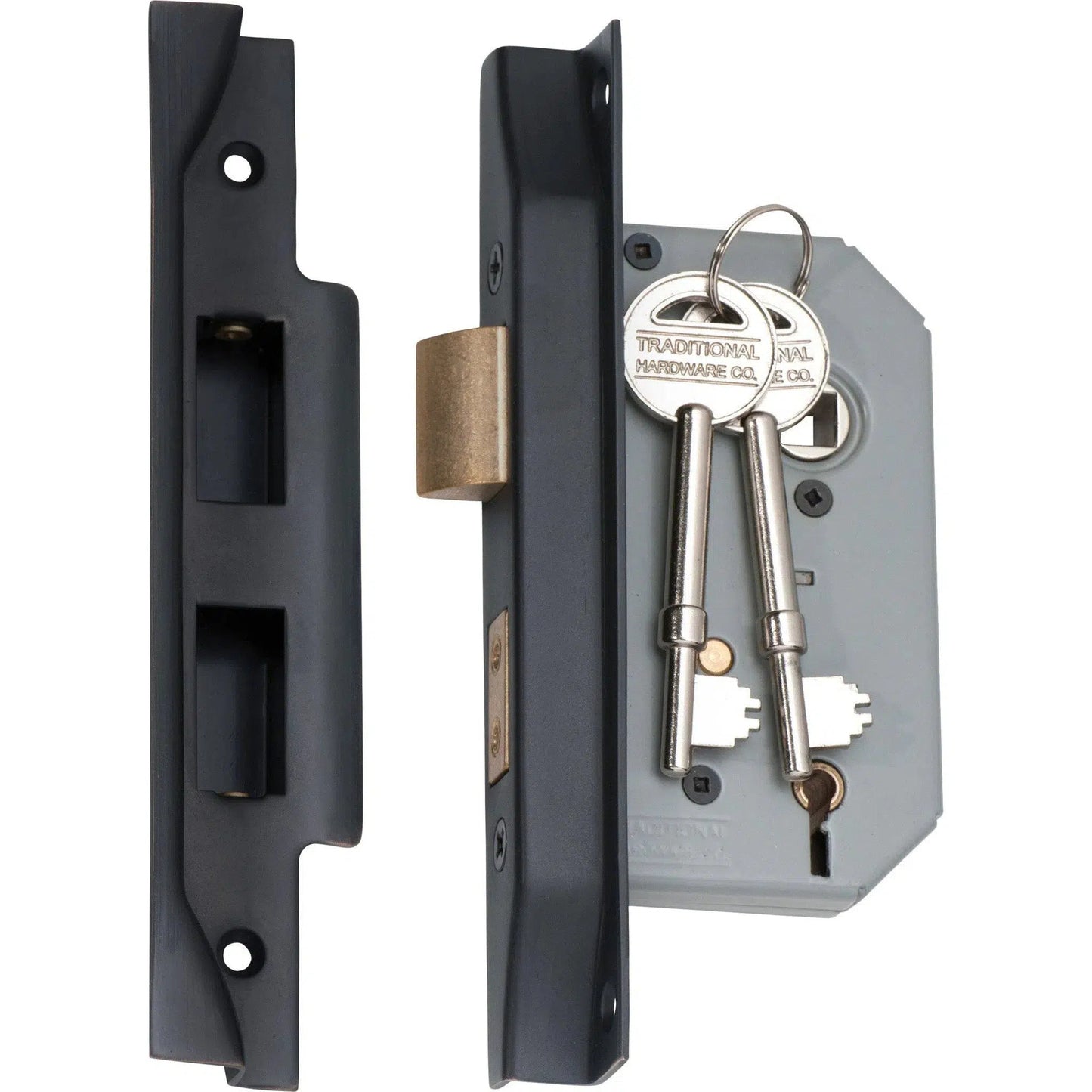 Tradco Mortice Lock 5 Lever Rebated Antique Copper CTC57mm Backset 46mm