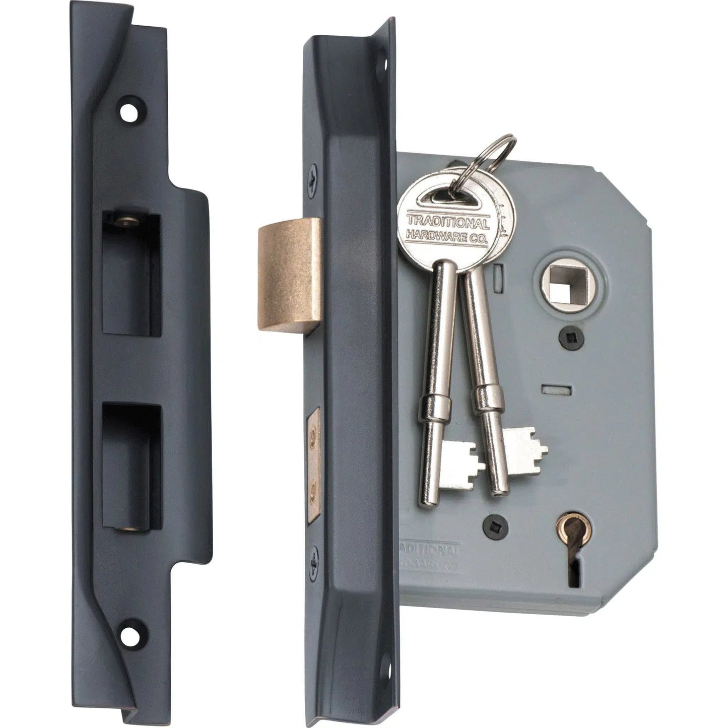 Tradco Mortice Lock 5 Lever Rebated Antique Copper CTC57mm Backset 57mm